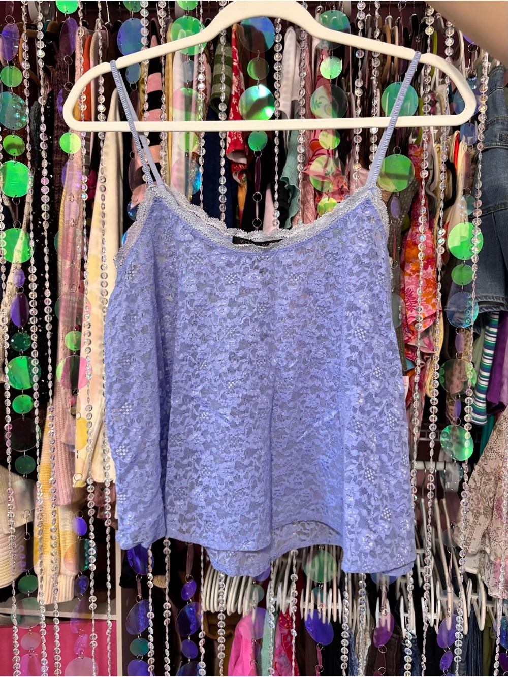 VINTAGE Victoria's Secret Periwinkle Lace Cami Top